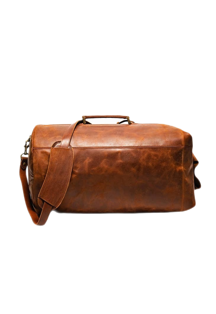 Nicole Military Leather Duffle Bag Tan-3