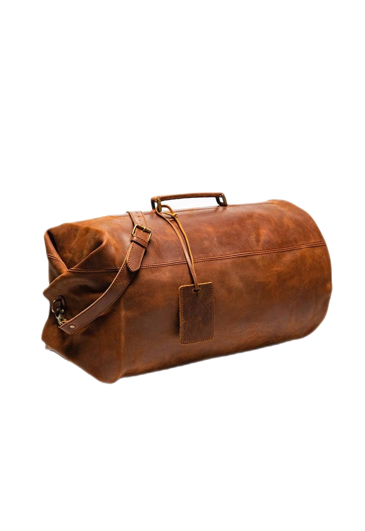 Nicole Military Leather Duffle Bag Tan-1